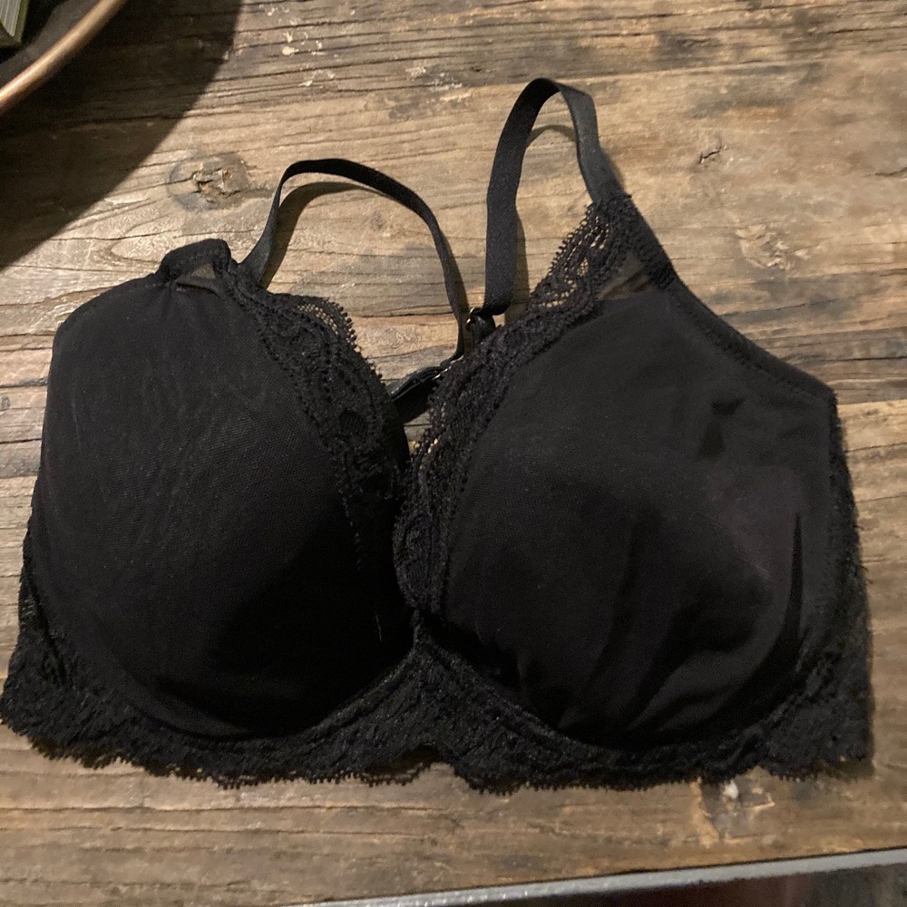 Natori Black lace mesh bra line 34 DD